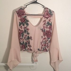 Pink Floral Crop Top